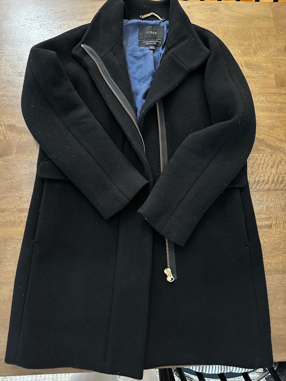 J.Crew Cocoon Coat - Black Italian Wool